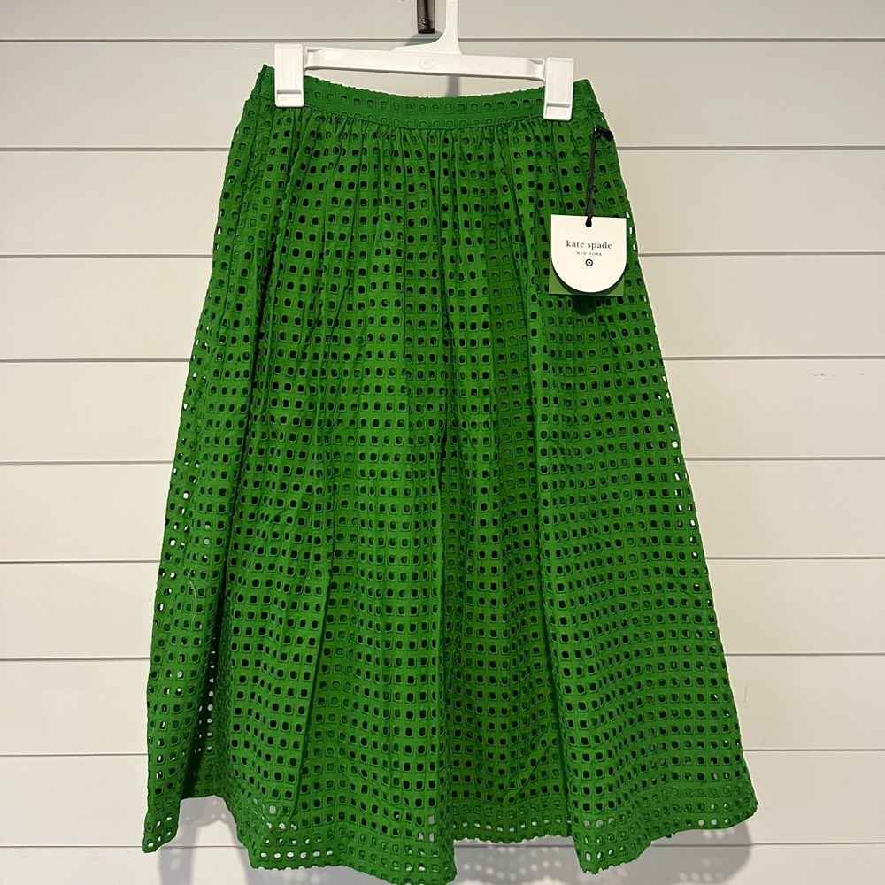 Kate Spade Green Eyelet Skirt